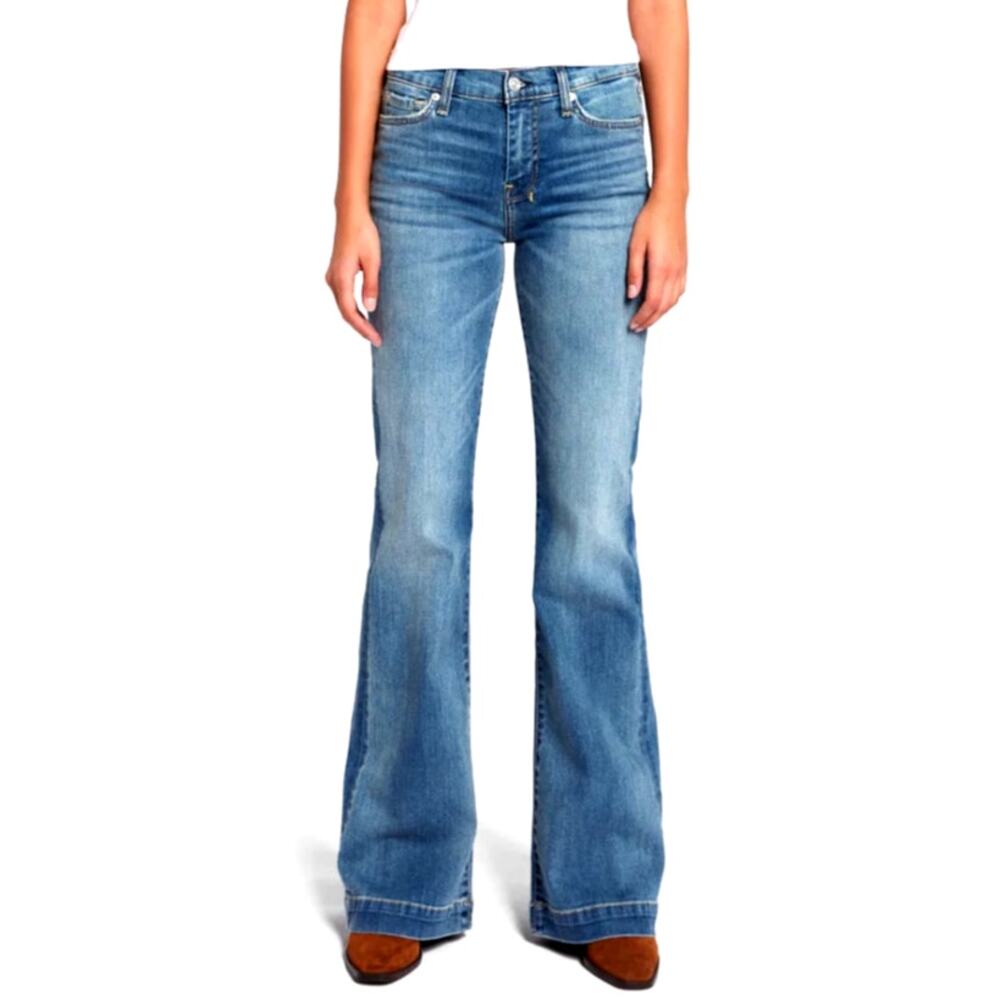 7 For All Mankind Women's Straight Leg Jeans — Medium Blue Wash